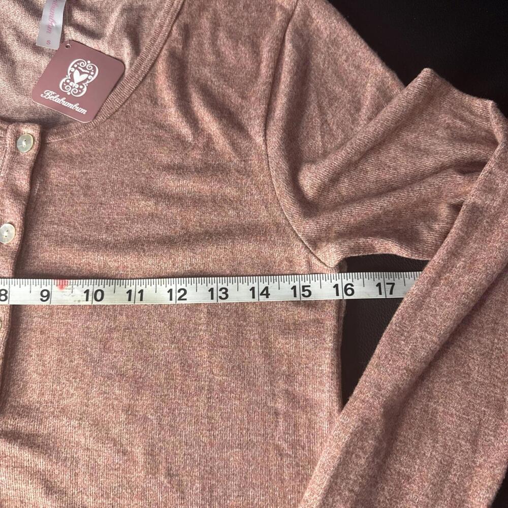 Belabumbum NWT Soft Maternity Dress Quarter Button Small Minimal & Simple Rose - Picture 3 of 7